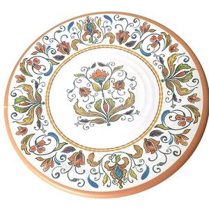 Set (2) Pier 1 Patterned Terra Cotta Tuscan Melamine Plates